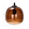 Hello Honey® 8.25" Amber Round Glass & Metal Pendant Lamp with Hardwire